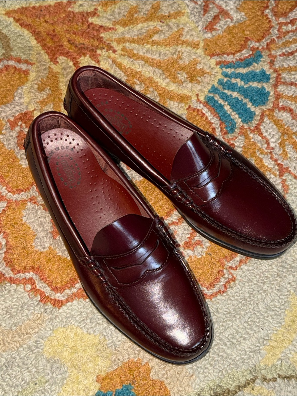 Vtg Dexter Beef Roll Cordovan Leather Penny Loafers Mens Size 10.5D Made in USA